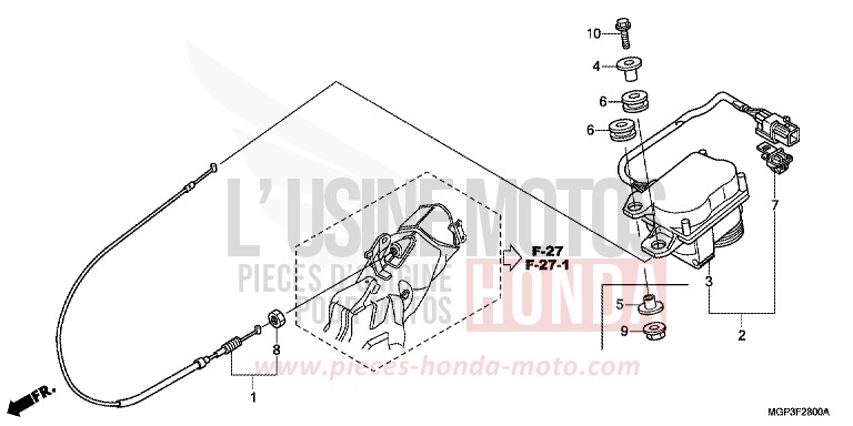 SERVO-MOTEUR de CBR1000RR "Fireblade" ROSS WHITE (NH196) 2014